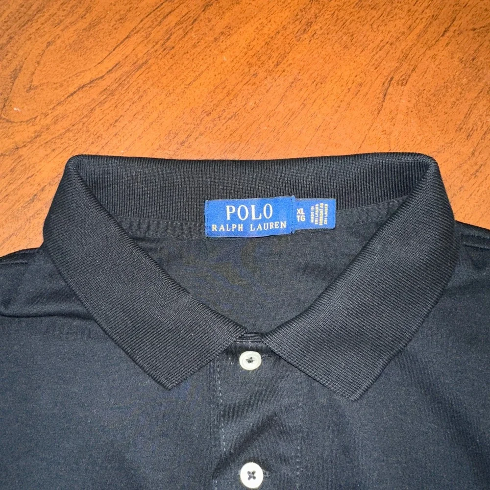 Polo Ralph Lauren Mens XL Black Short Sleeve Polo Shirt White Pony Logo